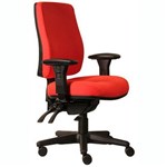 ERGOSELECT SPARK ERGONOMIC CHAIR MEDIUM BACK 3 LEVER SEAT SLIDE BLACK NYLON BASE ADJUSTABLE ARMS RED