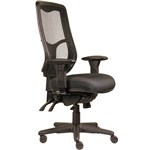ERGOSELECT SWIFT ERGONOMIC CHAIR HIGH MESH BACK BLACK NYLON BASE ADJUSTABLE ARMS HIP