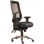 ERGOSELECT SWIFT ERGONOMIC CHAIR HIGH MESH BACK POLISHED ALUMINIUM BASE ADJUSTABLE ARMS HIP