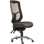 ERGOSELECT SWIFT XL ERGONOMIC CHAIR HIGH MESH BACK 3 LEVER SEAT SLIDE XL SEAT POLISHED ALUMINIUM BASE BLACK