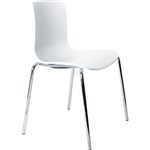 DAL ACTI CHAIR 4LEG CHROME FRAME WHITE POLYPROP SHELL 350MM