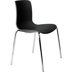 DAL ACTI CHAIR 4LEG CHROME FRAME BLACK POLYPROP SHELL 350MM