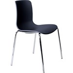 DAL ACTI CHAIR 4LEG CHROME FRAME NAVY BLUE POLYPROP SHELL 400MM