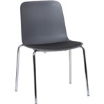 CENCE 4LEG CHAIR CHROME FRAME POLYPROP SHELL AND SEAT PAD CHAROALNERO