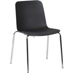 CENCE 4LEG CHAIR CHROME FRAME POLYPROP SHELL AND SEAT PAD BLACKNERO