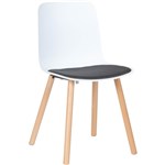 CENCE 4LEG CHAIR TIMBER FRAME POLYPROP SHELL AND SEAT PAD WHITENERO