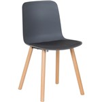 CENCE 4LEG CHAIR TIMBER FRAME POLYPROP SHELL AND SEAT PAD CHAROALNERO