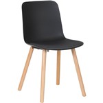 CENCE 4LEG CHAIR TIMBER FRAME POLYPROP SHELL AND SEAT PAD BLACKNERO