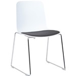 CENCE SLED BASE CHAIR CHROME FRAME POLYPROP SHELL AND SEAT PAD WHITENERO