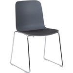 CENCE SLED BASE CHAIR CHROME FRAME POLYPROP SHELL AND SEAT PAD CHAROALNERO