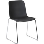 CENCE SLED BASE CHAIR CHROME FRAME POLYPROP SHELL AND SEAT PAD BLACKNERO