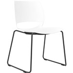 DELTA SLED BASE CHAIR BLACK POWDERCOAT FRAME WHITE POLYPROP SHELL