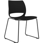DELTA SLED BASE CHAIR BLACK POWDERCOAT FRAME BLACK POLYPROP SHELL