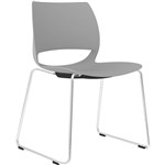 DELTA SLED BASE CHAIR CHROME FRAME LIGHT GREY POLYPROP SHELL