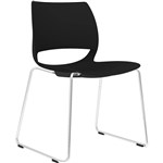 DELTA SLED BASE CHAIR CHROME FRAME BLACK POLYPROP SHELL