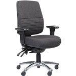 ERGOSELECT SPARK POSTURESOFT ERGONOMIC CHAIR HIGH BACK POLISHED ALUMINIUM BASE ADJUSTABLE ARMS EBONY