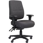 ERGOSELECT SPARK XL POSTURESOFT ERGONOMIC CHAIR HIGH BACK XL SEAT BLACK NYLON BASE ADJUSTABLE ARMS EBONY