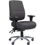 ERGOSELECT SPARK XL POSTURESOFT ERGONOMIC CHAIR HIGH BACK XL SEAT GEL LUMBAR POLISHED ALUMINIUM BASE ADJUSTABLE ARMS EBONY