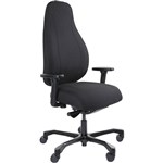 SERATI HIGH BACK CHAIR BODYWEIGHT SYNCHRO ADJUSTABLE ARMREST BLACK ALUMINIUM BASE GABRIEL FIGHTER