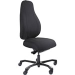 SERATI HIGH BACK CHAIR BODYWEIGHT SYNCHRO BLACK ALUMINIUM BASE FOOTPLATES GABRIEL FIGHTER BLACK FABRIC
