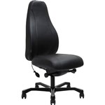 SERATI HIGH BACK CHAIR PROCONTROL SYNCHRO BLACK ALUMINIUM BASE FOOTPLATES NEO BLACK LEATHER
