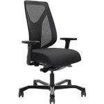 SERATI HIGH MESH BACK CHAIR BODYWEIGHT SYNCHRO ADJUSTABLE ARMREST BLACK ALUMINIUM BASE FOOTPLATES GABRIEL FIGHTER