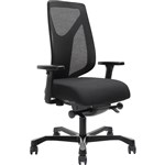 SERATI HIGH MESH BACK CHAIR PROCONTROL SYNCHRO ADJUSTABLE ARMREST BLACK ALUMINIUM BASE FOOTPLATES GABRIEL FIGHTER