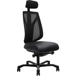 SERATI HIGH MESH BACK CHAIR PROCONTROL SYNCHRO 2D HEADREST BLACK ALUMINIUM BASE FOOTPLATES GABRIEL FIGHTER BLACK FABRIC