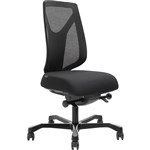 SERATI HIGH MESH BACK CHAIR PROCONTROL SYNCHRO BLACK ALUMINIUM BASE FOOTPLATES GABRIEL FIGHTER BLACK FABRIC