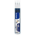 PILOT BLSFR10 FRIXION ERASABLE ROLLERBALL GEL REFILL MEDIUM 10MM BLUE BLACK PACK 3
