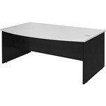 OXLEY BOW FRONT DESK 1800 X 1050 X 730MM WHITEIRONSTONE