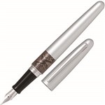 PILOT MR2 FOUNTAIN PEN SILVER PYTHON MEDIUM NIB BLACK