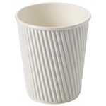 CAPRI RIPPLE DOUBLE WALL COFFEE CUP 8OZ WHITE BOX 500