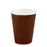 CAPRI RIPPLE DOUBLE WALL COFFEE CUP 12OZ BROWN BOX 500