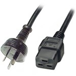 LINDY 30359 UPS POWER CABLE 10A 3PIN PLUG TO IEC C19 SOCKET 2M BLACK
