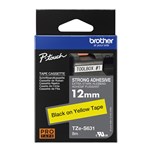 BROTHER TZES631 STRONG ADHESIVE LABELLING TAPE 12MM BLACK ON YELLOW