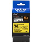 BROTHER TZES661 STRONG ADHESIVE LABELLING TAPE 36MM BLACK ON YELLOW