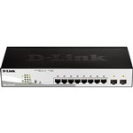 DLINK DGS121010P SMART SWITCH 10 PORT GIGABIT POE MANAGED BLACK SILVER