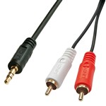 LINDY 35683 PREMIUM AUDIO CABLE 35MM RCA 2X PHONO 5M BLACK
