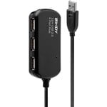 LINDY 42783 ACTIVE EXTENSION PRO 4PORT HUB USBA 20 12M BLACK