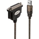 LINDY 42882 PARALLEL CONVERTER CABLE USBA MALE TO DB25 FEMALE 15M ANTHRACITE
