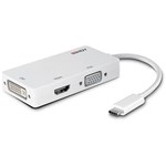 LINDY 43273 ADAPTER CONVERTER USB TYPE C TO TRIPLE DISPLAY WHITE