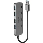 LINDY 43309 4PORT HUB USBA 30 WITH ONOFF SWITCHES 310MM GREY