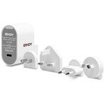 LINDY 73303 MULTICOUNTRY TRAVEL ADAPTOR USBC PD 18W WHITE