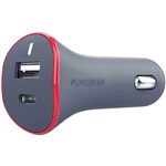 PUREGEAR DUAL CAR CHARGER USBA AND USBC 47W GREY