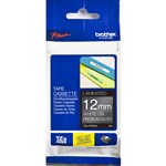 BROTHER TZEPR935 LAMINATED LABELLING TAPE 12MM X 4M WHITE ON PREMIUM SILVER