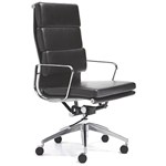 MANTA MANAGERS CHAIR HIGH BACK ARMS LEATHER BLACK