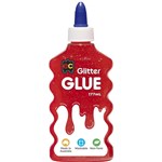 EDUCATIONAL COLOURS GLITTER GLUE 177ML RED