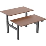 ERGOVIDA EED643D ELECTRIC BACK TO BACK SITSTAND DESK 2 PERSON 1800 X 750MM BLACKDARK WALNUT