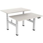 ERGOVIDA EED643D ELECTRIC BACK TO BACK SITSTAND DESK 2 PERSON 1800 X 750MM WHITELIGHTWOOD